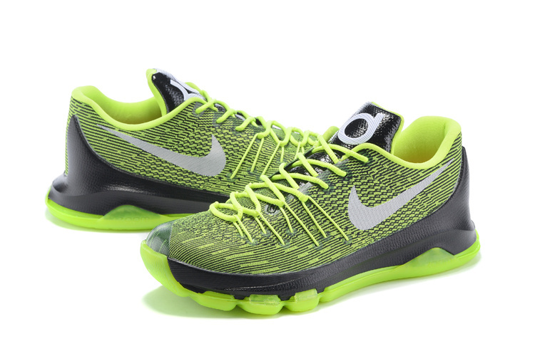 Nike KD 8 Fluorescent Green Black Basketball Shoes - Click Image to Close